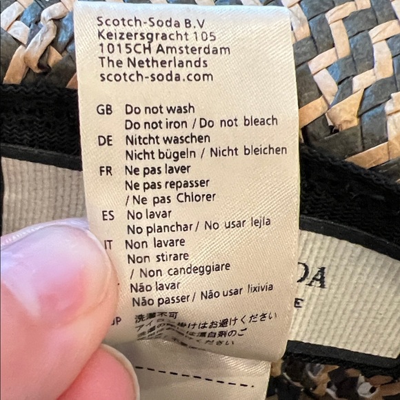 Scotch & Soda Patterned Black and Tan 100% Paper Hat - Picture 5 of 7